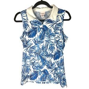 Tommy Bahama Golf Women's Sea Breeze (Blue/White) AUBREY Polo, Size M